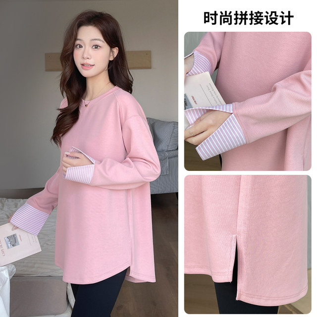 11831795.兔妈孕妇装2025新款春季外穿孕妇上衣宽松大码T恤长袖打底衫休闲