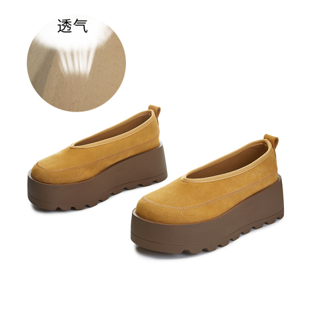 11863436.墨斯本新款真皮乐福鞋女新款厚底增高一脚蹬单鞋女休闲百搭女鞋11776