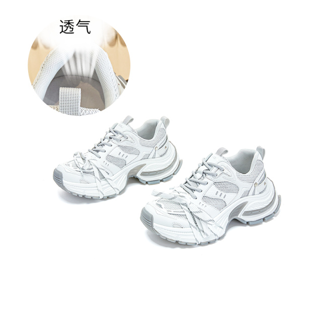11863264.墨斯本吸膜底老爹鞋新款厚底女鞋网面鞋百搭运动鞋增高休闲鞋女11811