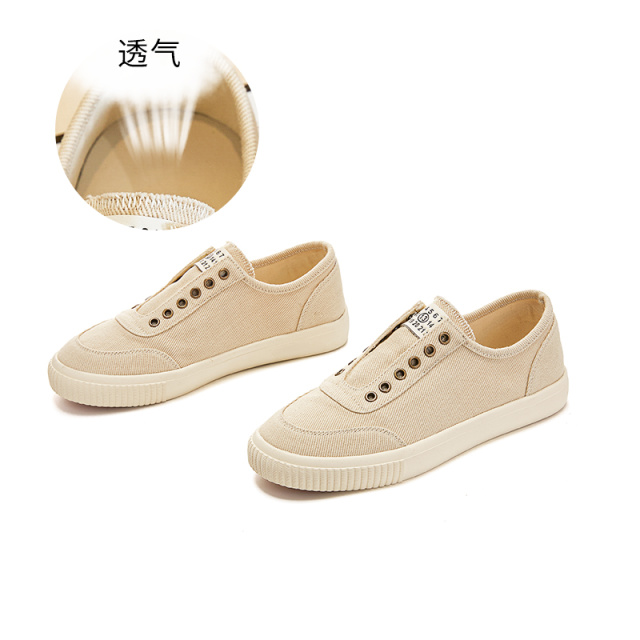 11863275.墨斯本乌拉草猪皮鞋垫帆布鞋女新款圆头厚底小白鞋休闲百搭女鞋11782