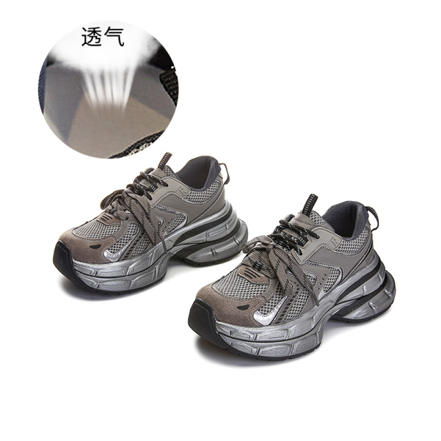 11863269.墨斯本吸膜底老爹鞋女新款厚底运动单鞋百搭休闲鞋复古跑步女鞋11765