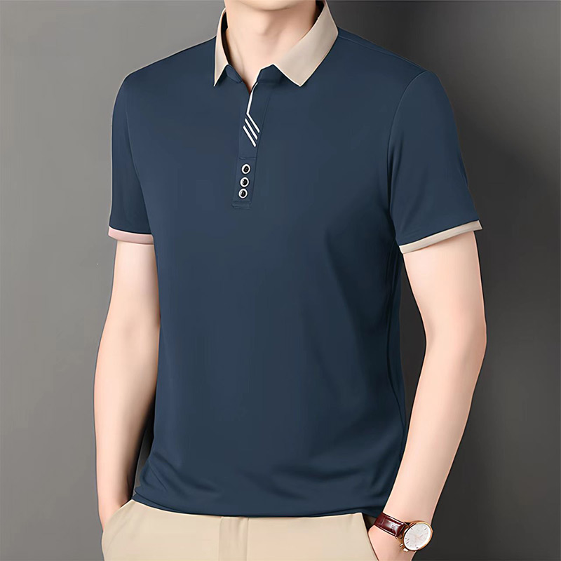 12642821.男装POLO领短袖商务休闲T恤QDBG8808