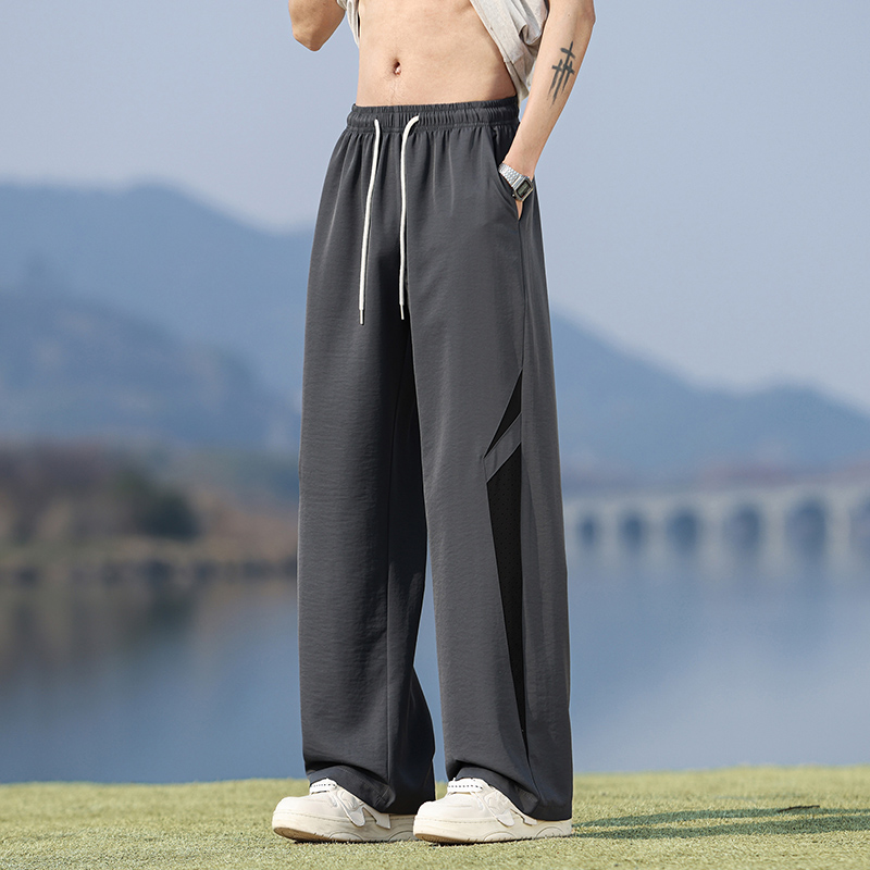 11904544.淘贝鼠夏季上新男式薄款直筒垂感透气孔潮流百搭休闲裤【淘贝鼠男装XJ】
