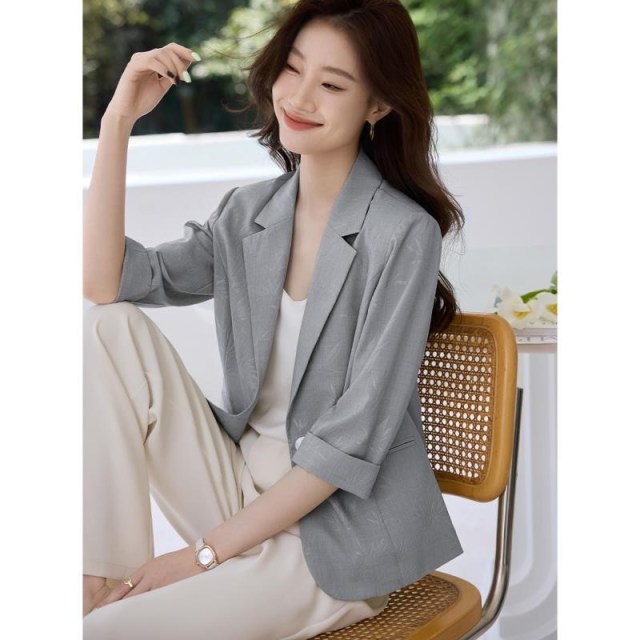 11908515.【沫晗依美】【愉悦职场通勤高级感肌理提花面料西装女】西装