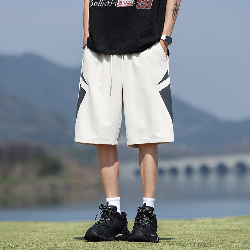 11904540.淘贝鼠夏季上新男式拼接透气潮牌百搭五分裤【淘贝鼠男装XJ】