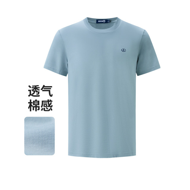 11906958.意大利小帆船 春夏透气净色内搭上衣男士休闲亲肤短袖圆领T恤