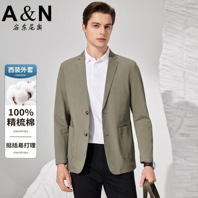 11911434.【100%精梳长绒棉】春季休闲西服男透气舒适易打理单西装外套
