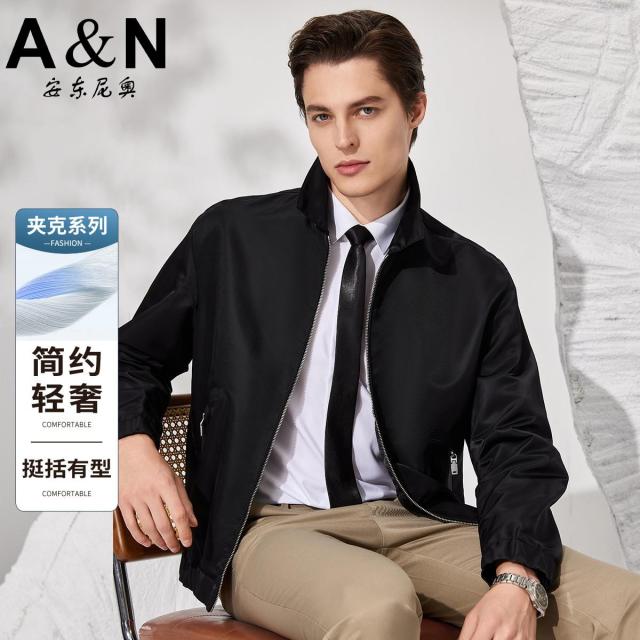 11911452.【简约轻奢系列】春季时尚休闲夹克男青年挺括易打理轻薄翻领外套