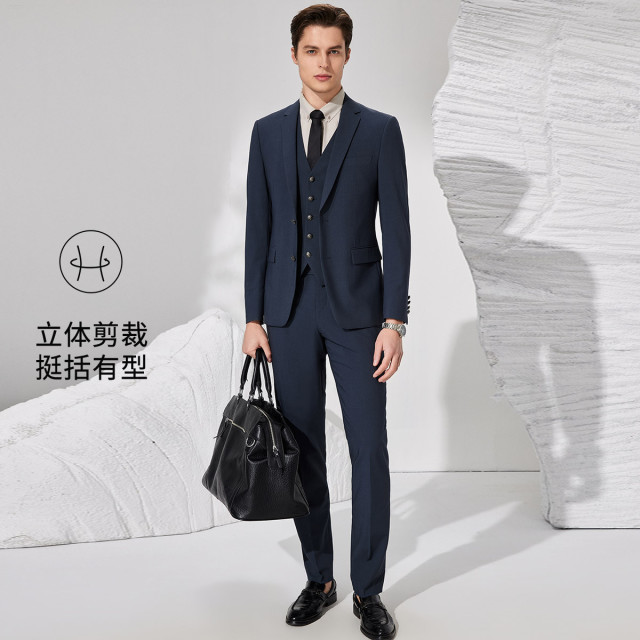 11909655.【马甲套西三件套】春季商务正装礼服男轻奢高级西装西裤新郎伴郎