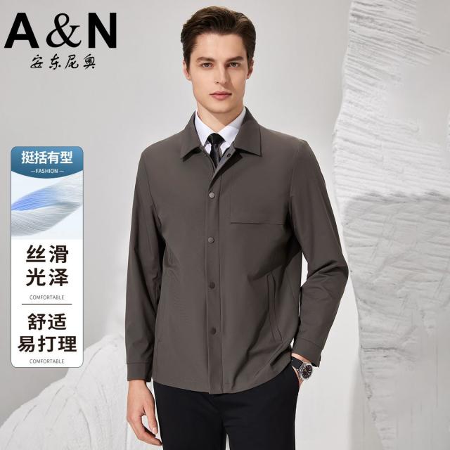 11911414.【简约轻商务】春季舒适保暖商务休闲夹克男中青年易打理外套上衣