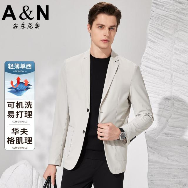 11911406.【华夫格肌理】春夏轻薄单西装弹力舒适男士外套可机洗易打理西服