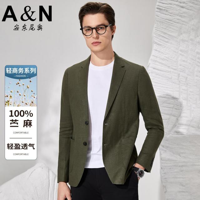 11910101.【100%苎麻】春夏时尚休闲西装男轻盈透气百搭薄款单西装外套