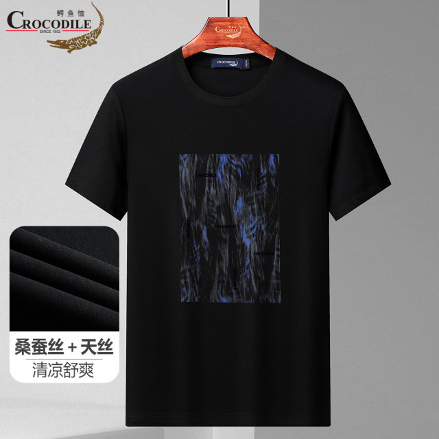 11940634.鳄鱼恤【含桑蚕丝天丝混纺】夏季柔软舒适透气男式短袖T恤衫男