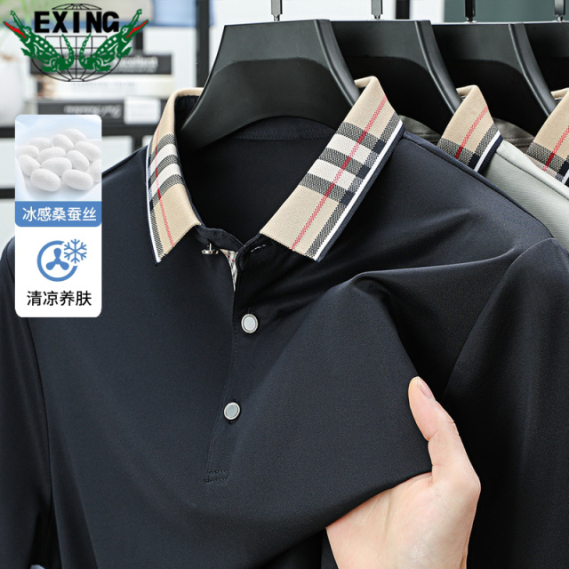 12645693.【含桑蚕丝】EXING男士时尚POLO衫617