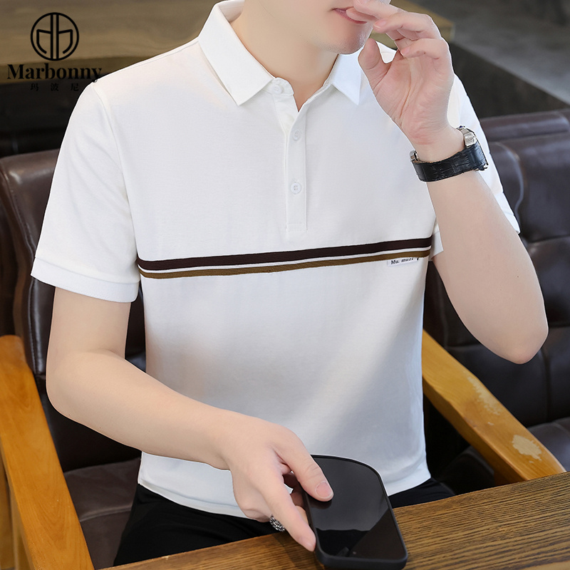 11985994.韩版修身polo衫上衣服男潮流休闲翻领t恤短袖2026新款