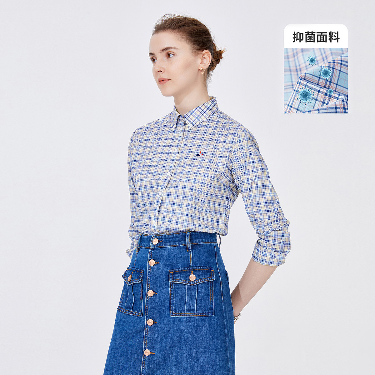 11994063.【抑菌衬衫】意大利小帆船 春夏舒适透气衬衣女士长袖衬衫