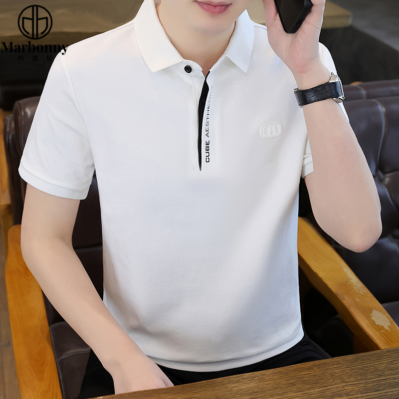 11985734.男士高端品牌休闲翻领纯棉polo衫夏季男装上衣短袖t恤