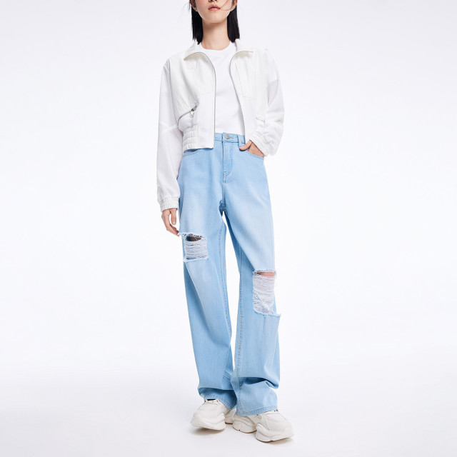 11994035.意大利小帆船YOUNG系列 春夏时尚破洞潮流长裤女士牛仔裤