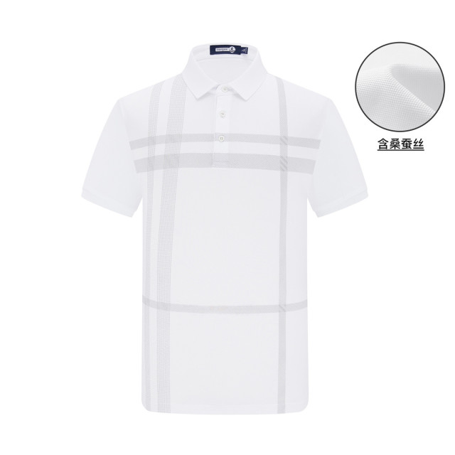 11994961.含桑蚕丝 意大利小帆船 春夏顺滑干爽透气男士Polo衫