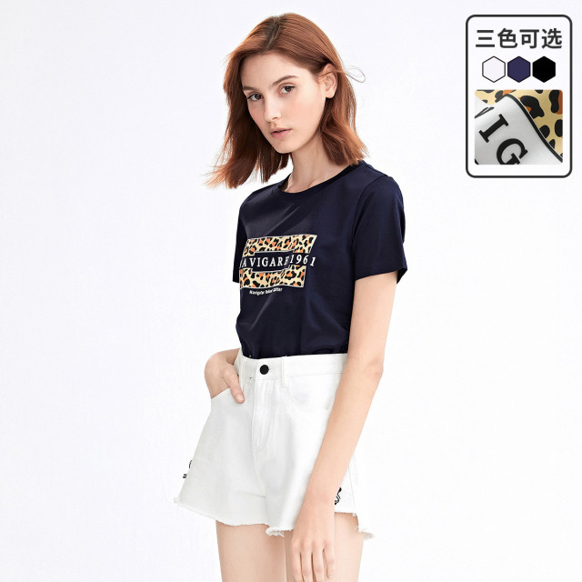 11994952.意大利小帆船 春夏时尚字母亲肤舒适圆领短袖女式t恤