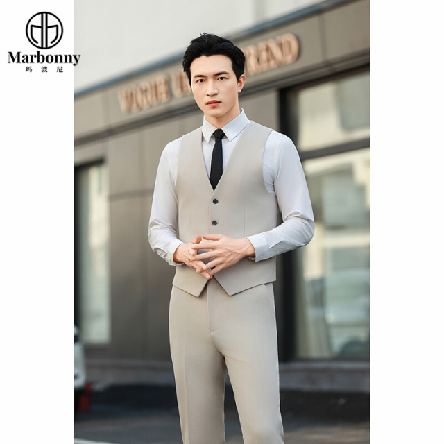 11998271.玛波尼2025西装韩版三件套新郎结婚礼服正装英伦风商务休闲修身男士西服套装