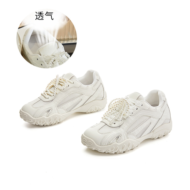 12017352.墨斯本内增高2.5cm真皮阿甘鞋女春夏新款厚底运动鞋休闲百搭老爹鞋11850