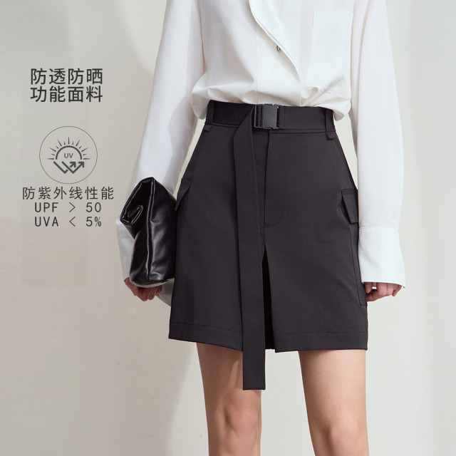 12114708.2025夏款极简山系工装风配腰带大口袋防晒防透裤裙休闲短裤