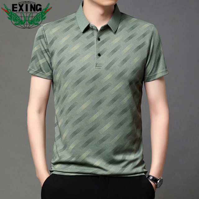 12646172.EXING男士时尚休闲翻领POLO衫