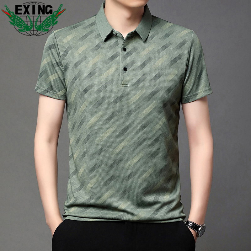12646172.EXING男士时尚休闲翻领POLO衫