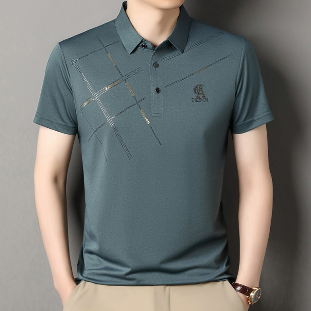 12642624.男式商务休闲舒适透气短袖POLO衫QNDWT866