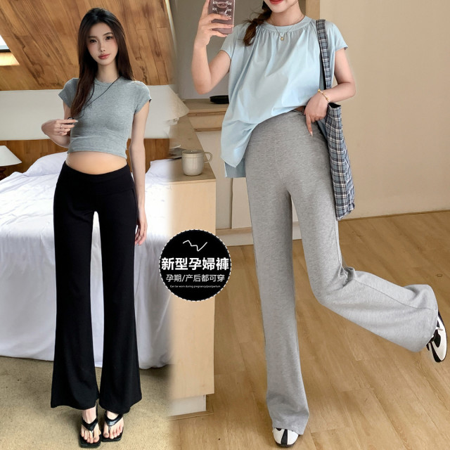 12082952.兔妈孕妇装春夏季新款外穿微喇叭裤高腰弹力打底裤时尚上班族孕妇裤夏
