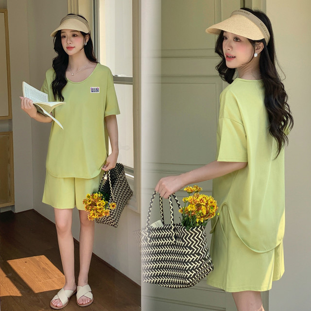12083128.兔妈【2件套】孕妇上衣裤子套装夏季新款时尚外出服孕妇装家居休闲装