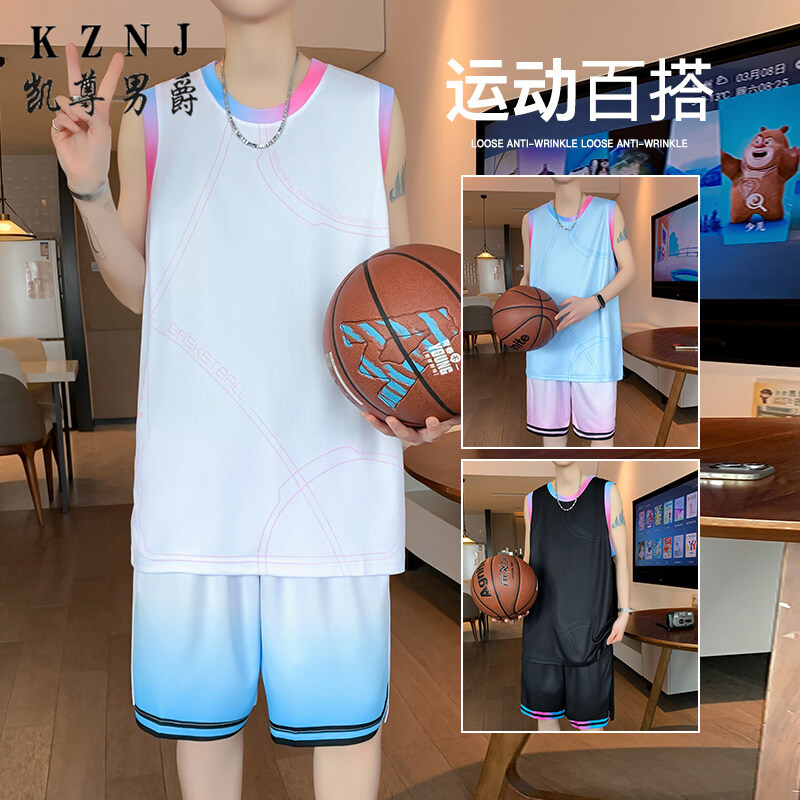 12100740.2025夏季新款青少年速干冰丝背心套装篮球服套装运动套装1