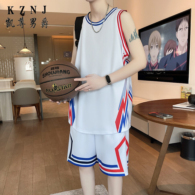 12100758.2025夏季新款青少年速干冰丝背心套装篮球服套装运动套装7