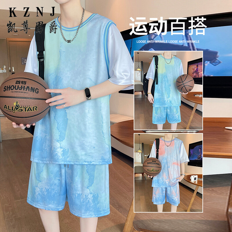 12100749.2025夏季新款青少年速干冰丝背心套装篮球服套装运动套装4