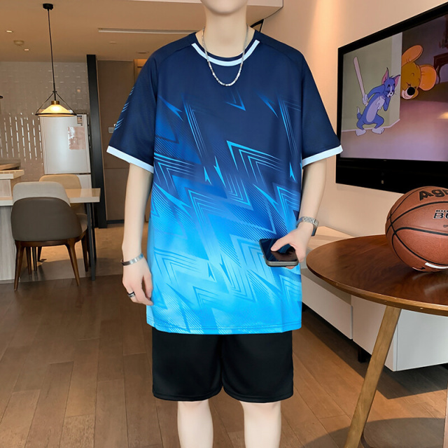 12100742.2025夏季新款青少年速干冰丝短袖套装篮球服运动套装1