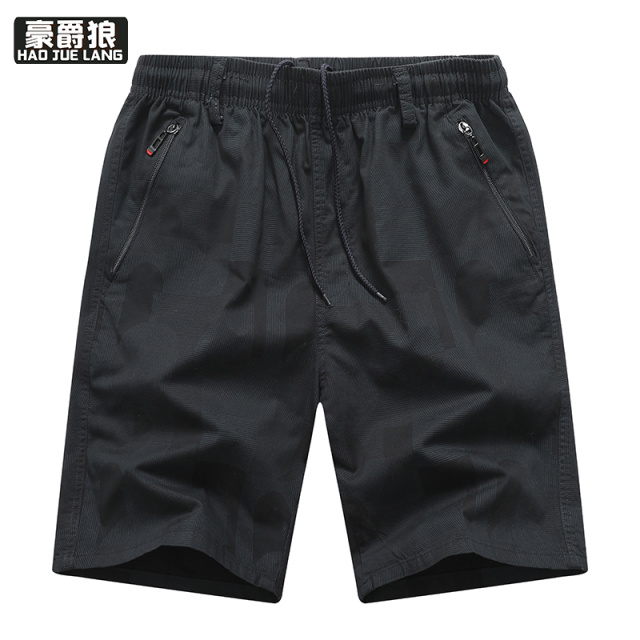 12108412.夏季五分裤直筒新款拉链口袋短裤纯棉沙滩裤休闲男士薄款