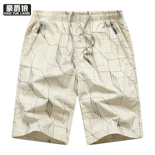12108433.休闲短裤男士夏季新薄款大码五分工装裤纯棉运动沙滩裤子男