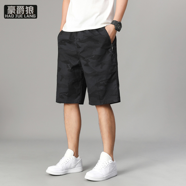 12108402.休闲短裤男士夏季宽松直筒五分裤运动多口袋工装裤子男五分裤男装