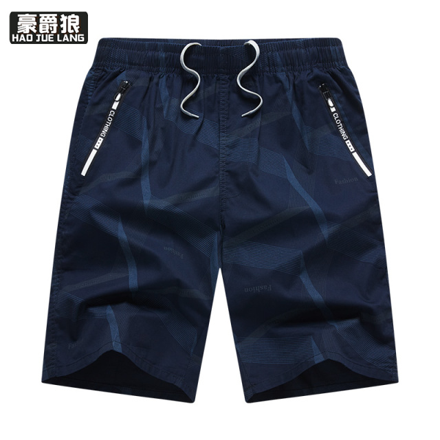 12108382.运动短裤男士夏季纯棉休闲五分裤透气薄大裤衩宽松沙滩裤居家睡裤