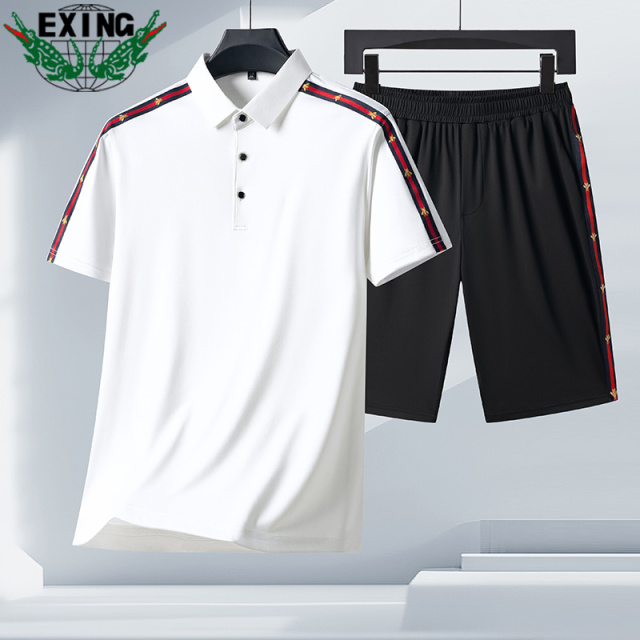 12646086.EXING男式运动休闲POLO衫两件套装