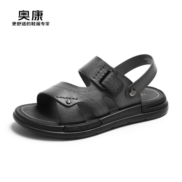 12169542.奥康男士凉鞋春秋季新款休闲外穿沙滩鞋百搭软底舒适爸爸凉拖鞋
