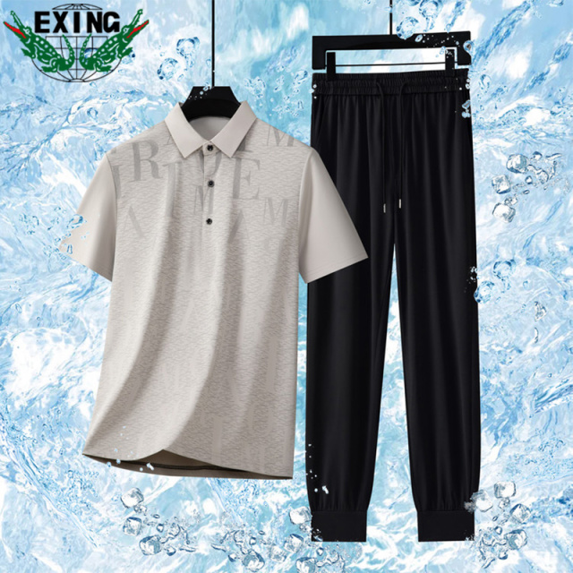 12646081.EXING男士时尚休闲POLO衫两件套装