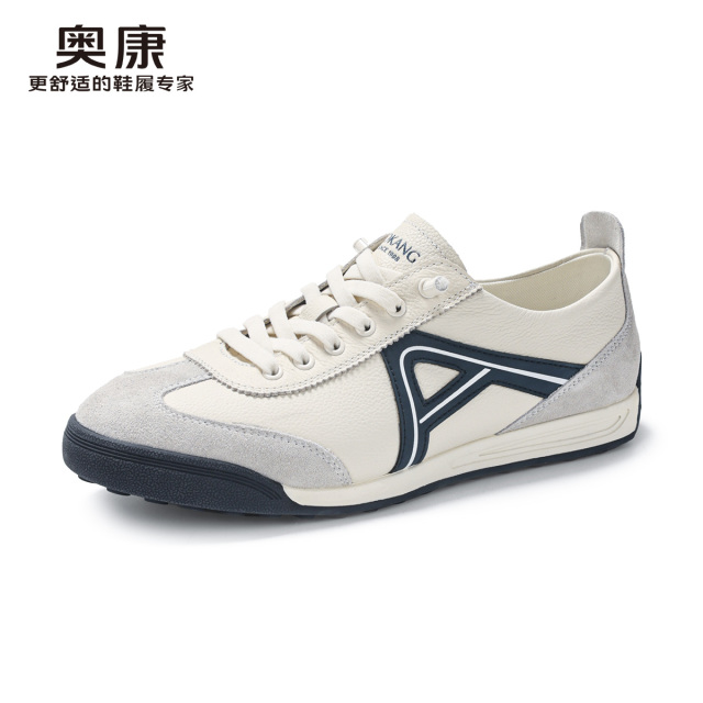 12168892.奥康男鞋春秋新款时尚潮流运动德训鞋厚底软底舒适透气休闲百搭板鞋