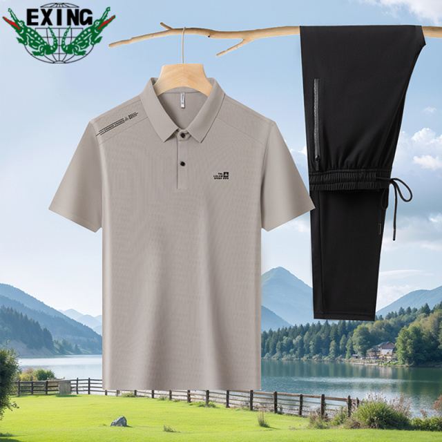 12646103.EXING男式夏季时尚休闲POLO衫套装