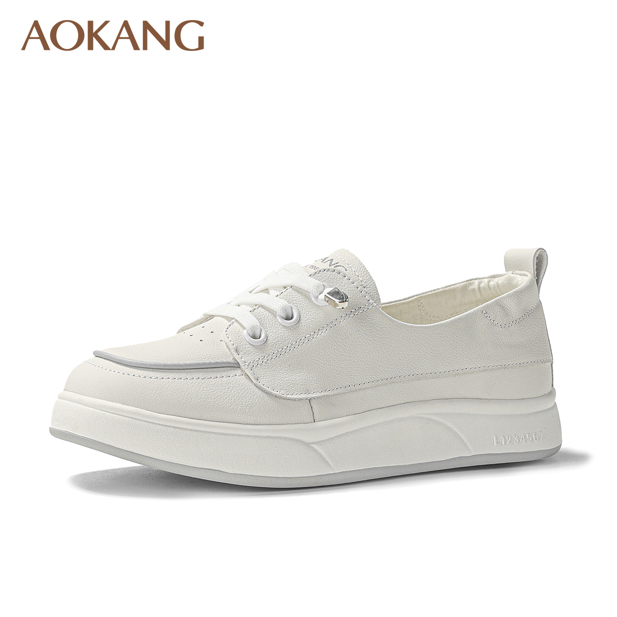 12168750.奥康女鞋秋季新款时尚百搭小白鞋真皮休闲板鞋鞋通勤运动鞋
