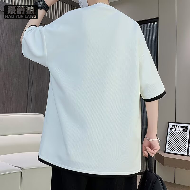12113619.青少年夏季短袖t恤新款男孩衣服初高中学生大童休闲运动套装