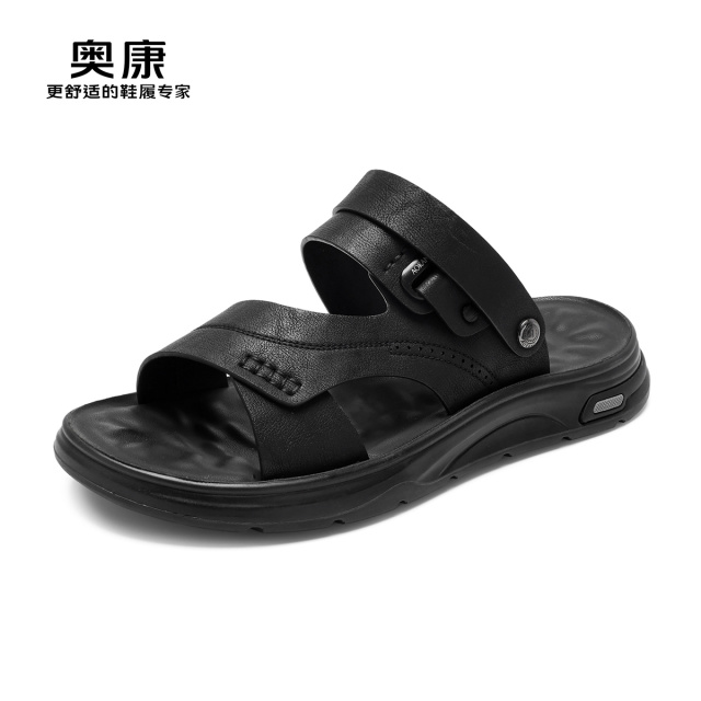 12169712.奥康男凉鞋春秋季新款休闲两用沙滩鞋外穿舒适中老年爸爸凉拖鞋
