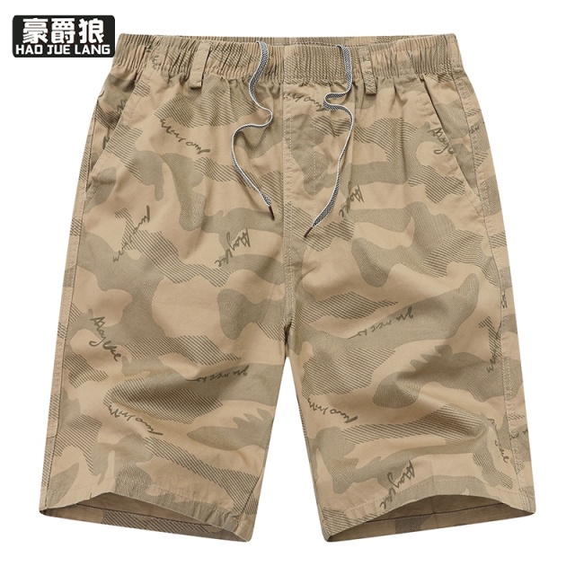 12113566.休闲短裤男士五分裤夏季薄款纯棉宽松外穿中年爸爸大裤衩沙滩中裤