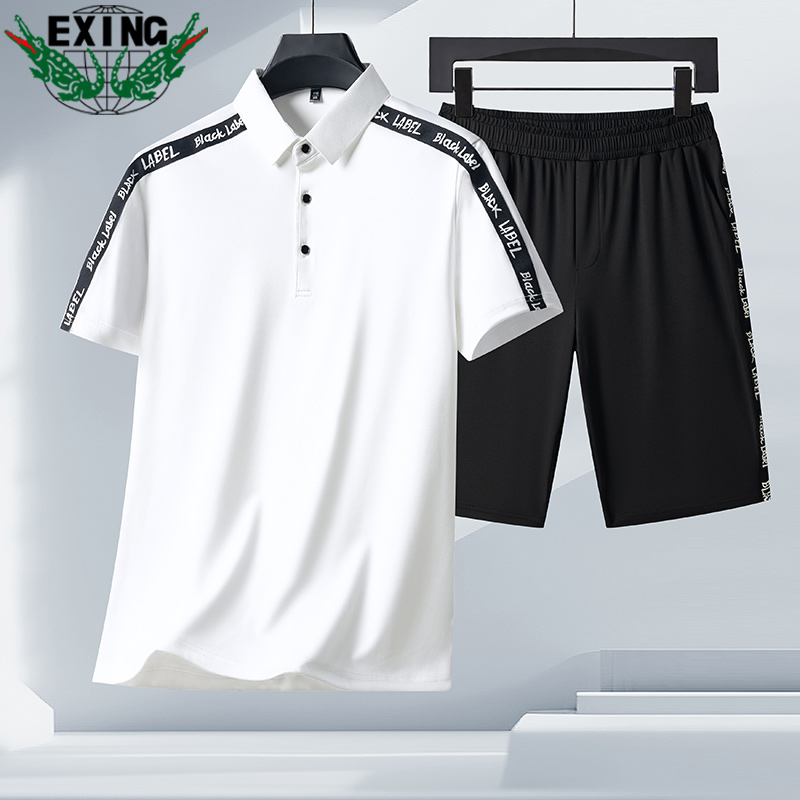 12646099.EXING男式运动休闲POLO衫套装